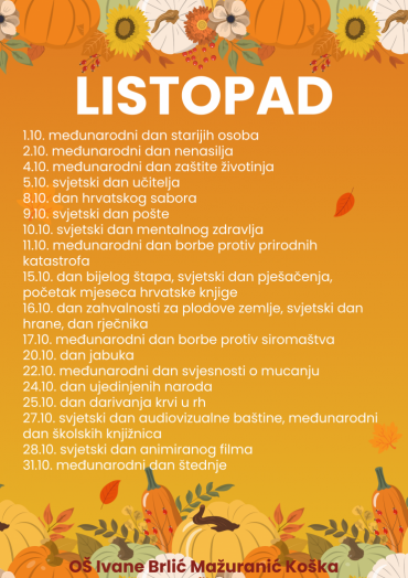 NAJAVA: Listopad