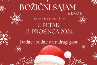 NAJAVA: Božićna priredba i sajam