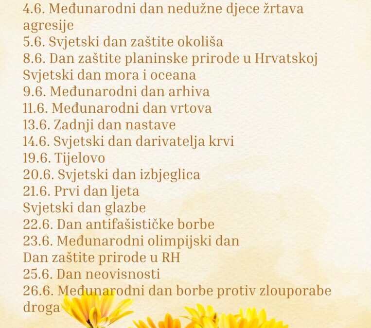 VIJEST: Lipanj