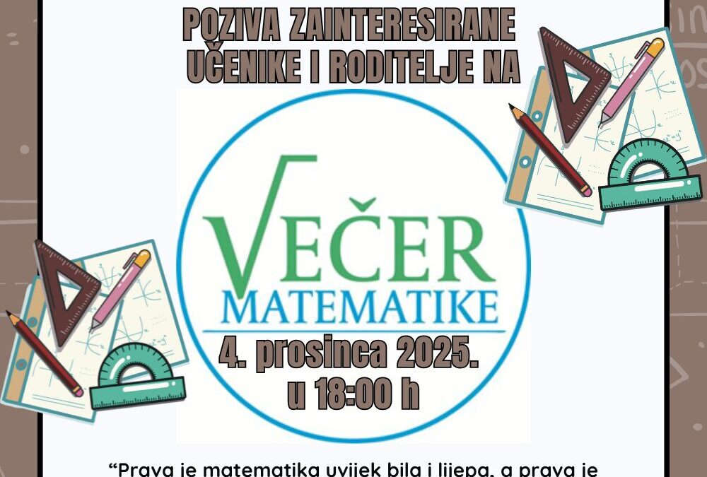 NAJAVA: Večer matematike